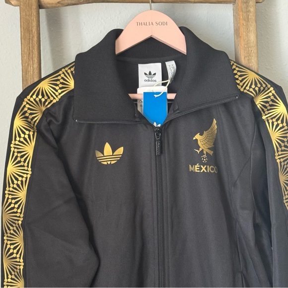 New Adidas Originals Mexico Black Gold Track Top Jacket size small 
Zip up - Picture 7 of 12